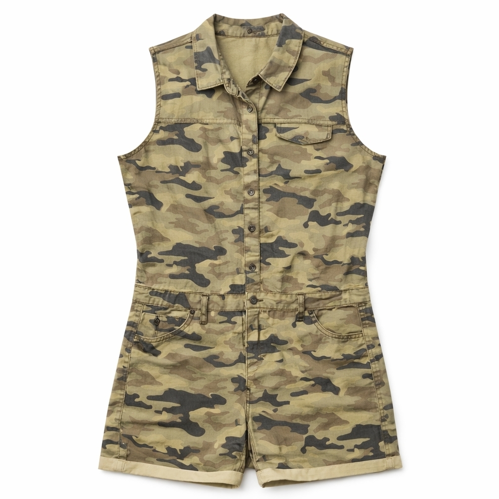Hudson Harmony Romper Solimar Camouflage Sleeveless Utility Romper Size Large